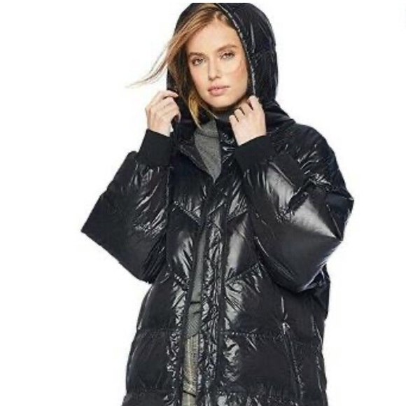 NEW wTag-7 FOR ALL MANKIND Blk Down Long Coat S - Picture 1 of 6